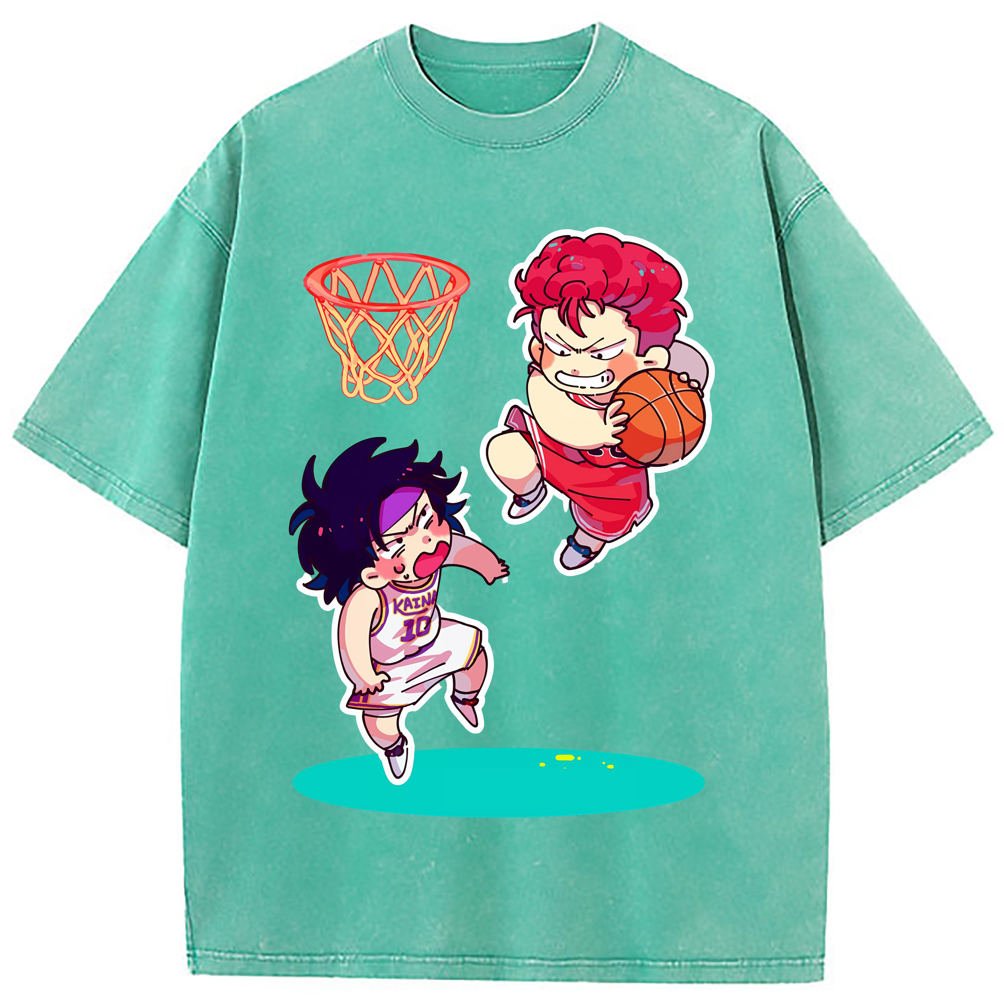 （画像用） SLAM DUNK／スラムダンク 綿100% ヴィンテージ風 半袖Tシャツ（フロントプリント）